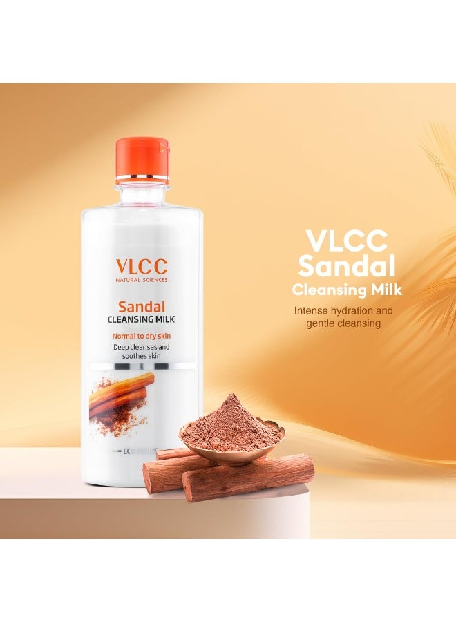 فى ال سي سي حليب التنظيف بزيت الصندل من في إل سي سي - 500 مل | ينظف البشرة بعمق ويهدئها | يرطب البشرة وينعمها | مع مستخلصات الصندل والأشواغاندا والحلبة والبرباريس الهندي وزيوت اللوز والزيتون. - Image 2